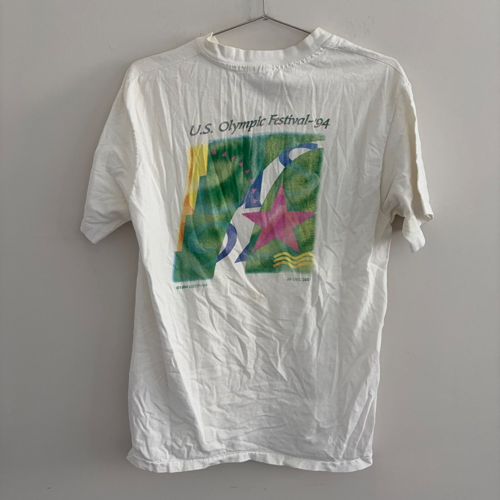 Champion 1994 US Olympic Festival White Graphic T-Shirt Mens Medium USA - Picture 1 of 6